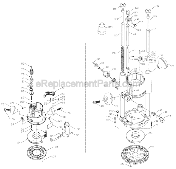 Page C Diagram and Parts List for 894 Type 1 Porter Cable Router